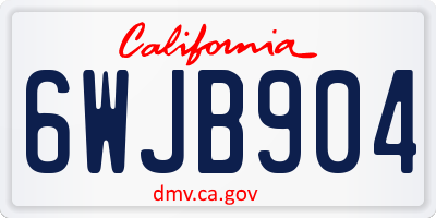 CA license plate 6WJB904
