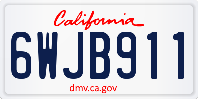 CA license plate 6WJB911