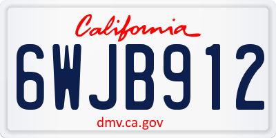 CA license plate 6WJB912
