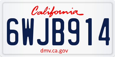 CA license plate 6WJB914