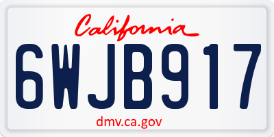 CA license plate 6WJB917