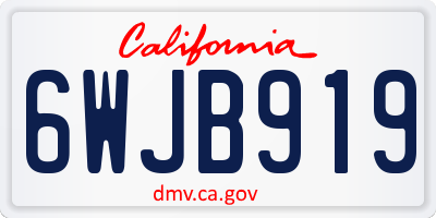 CA license plate 6WJB919