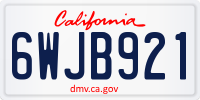 CA license plate 6WJB921
