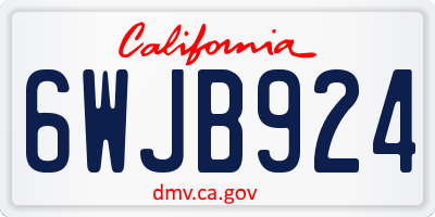 CA license plate 6WJB924