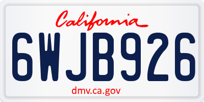 CA license plate 6WJB926