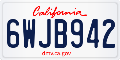 CA license plate 6WJB942