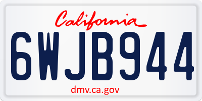CA license plate 6WJB944