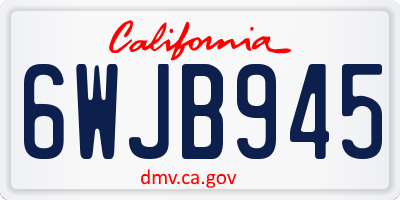 CA license plate 6WJB945