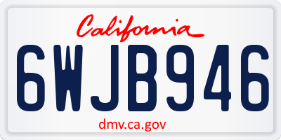 CA license plate 6WJB946