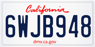 CA license plate 6WJB948