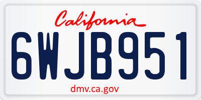 CA license plate 6WJB951