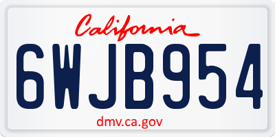CA license plate 6WJB954