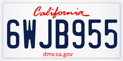 CA license plate 6WJB955