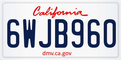 CA license plate 6WJB960