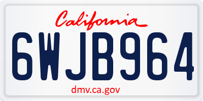 CA license plate 6WJB964