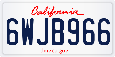 CA license plate 6WJB966