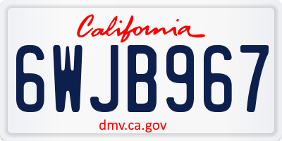 CA license plate 6WJB967