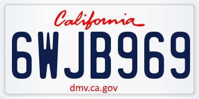 CA license plate 6WJB969