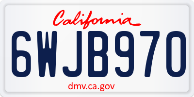 CA license plate 6WJB970