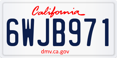 CA license plate 6WJB971