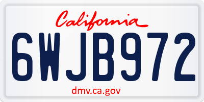 CA license plate 6WJB972