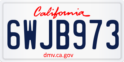CA license plate 6WJB973