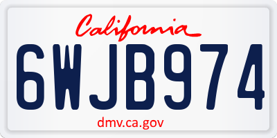CA license plate 6WJB974
