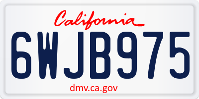 CA license plate 6WJB975