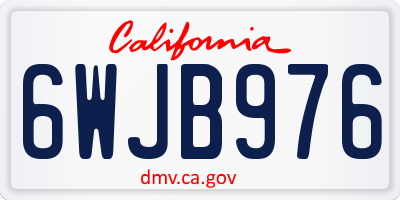 CA license plate 6WJB976