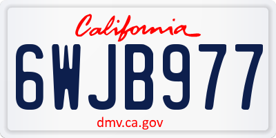 CA license plate 6WJB977