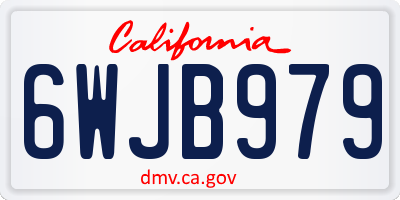 CA license plate 6WJB979