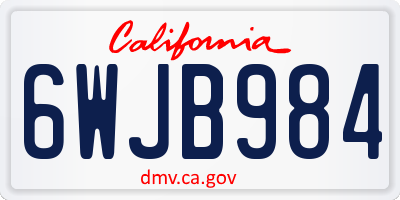 CA license plate 6WJB984