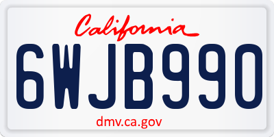 CA license plate 6WJB990