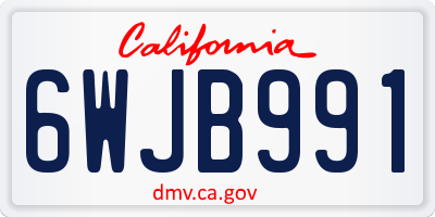 CA license plate 6WJB991
