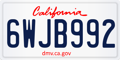 CA license plate 6WJB992