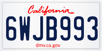 CA license plate 6WJB993