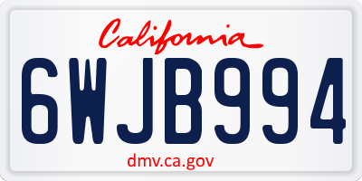 CA license plate 6WJB994