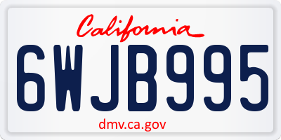 CA license plate 6WJB995