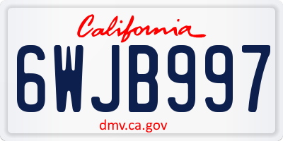 CA license plate 6WJB997