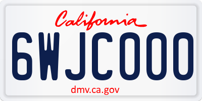 CA license plate 6WJC000