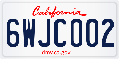 CA license plate 6WJC002