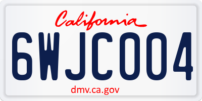 CA license plate 6WJC004