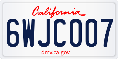 CA license plate 6WJC007