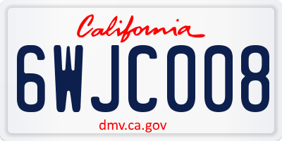 CA license plate 6WJC008
