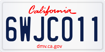 CA license plate 6WJC011