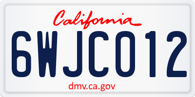 CA license plate 6WJC012