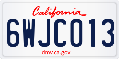 CA license plate 6WJC013