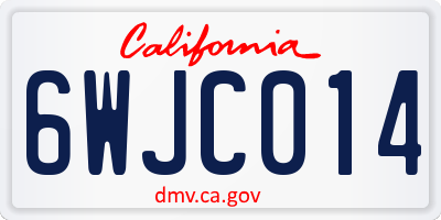 CA license plate 6WJC014