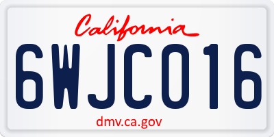 CA license plate 6WJC016