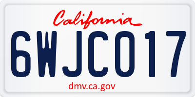 CA license plate 6WJC017